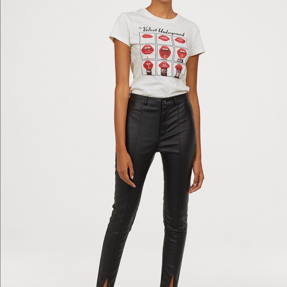 H&M Divided faux leather high rise/high waisted skinny trouser pants